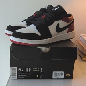 Air Jordan 1 Low (GS 6Y) Black Toe